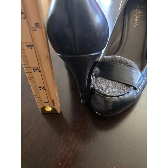 Women's Cole Haan Black & Gray Oxford Heels Sz 7 OfficeSiren 3.5in heel Nike Air - Picture 4 of 7